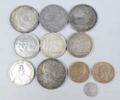Collection : pièces de monnaie : beau petit lot en argent belge et français et en faciale Dollar.