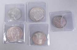 Collection de pièces de monnaie : petit lot de 5 pièces françaises en argent