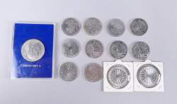 Collection : Pièces de monnaie : petit lot en argent + 1 Dollar 1776 - 1976