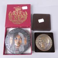 Collection : (2pcs) Médailles en bronze - Le Pays de Hainaut - 23/24 signé HARVENT René