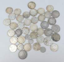 Collection de pièces de monnaie : beau petit lot de pièces en argent belges et françaises (avec pièce de 5FF 1829 D)
