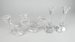 Verrerie: Paires de Bougeoirs en cristal (2) : Val Saint Lambert 2 bougies, Nach