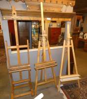 Meuble: Chevalets en bois (3pcs) à pinces réglables H:+/-190cm