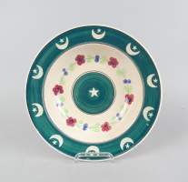 Céramique: assiette (défaut) en faïence de Nimy à décor oriental/islamique Diam: