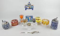 Objet: Encrier (4) dont revanche bousillé (mqe) , Emaux de Louvière + boite (ecl