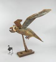 Sculpture: (2pcs) en métal -Le Toucan- possible signature sur la base 60x68x63cm