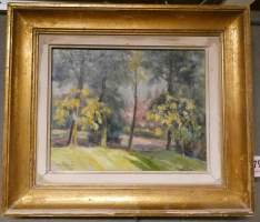 Tableau HSB -Le Parc Jardin de la Reine- 1956 signé DASSELBORNE Lucien