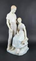 Sculpture: céramique -couple de paysans- (mq manche) H:55cm made in Austria