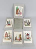 Estampe: Lot de gravures rehaussées de Bourdet (38pcs) dont: Papelse Jeanne, Pap
