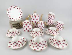 Céramique: service à café en porcelaine Chabrol et Poirier à LIMOGES décor petit
