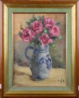 Tableau HST (rest) -Cruche aux fleurs- signé CHAVEPEYER Hector