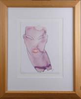 Tableau: technique mixte/papier -Portrait de femme- daté 96 signé VAN SCHUYLENBE