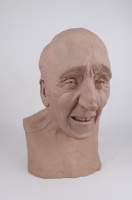 Sculpture: Buste en terre cuite -Portrait adjudant Humblet- monogrammé et dédica