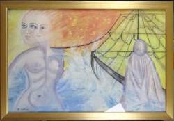 Tableau pastel -sans titre- signé ANTOINE A-Anne-Marie