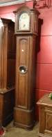 Meuble: Horloge de parquet en chene 1P avec occulus dessus chapelle mouvement fo Meuble: Horloge de parquet en chene 1P avec occulus dessus chapelle mouvement fo