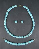 Bijou: Parure (Collier L:56,5cm, bracelet L:20,5cm, paire de BO) chaines dont 1