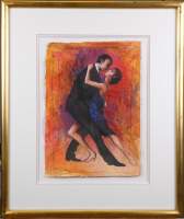 Tableau : dessin technique mixte - les Danseurs - signé DEVOLDER Roland