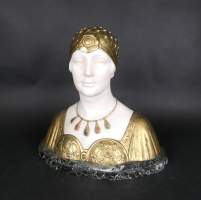 Sculpture : Buste en marbre de Carrare - Femme - de style Art Nouveau