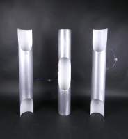 Luminaire : Appliques murales (3pcs) en aluminium brossé (traces d'usures) designer KOMALAINEN Maija Liisa