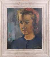 Tableau HSP - Portrait de jeune femme - signé CARION Marius
