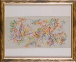 Tableau dessin sur papier - Sans titre - daté 84 signé SCHULTZE Bernard