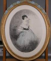 Estampe : Eau-forte - Portrait de femme - n° 39 signé HARDY Jean