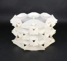 Luminaire : Abat-jour cylindrique en ABS design Flemming Brylle & Preben Jacobsen circa 1960 modèle Cosmo Light made in Danemark