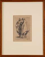 Estampe : Eau-forte (micro - déchirures , légères taches) - Les mendiants - attribué à CALLOT Jacques