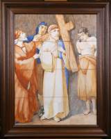 Tableau : Céramique Boch La Louvière Panneaux de faïence polychrome (12 carreaux) - Chemin de croix - anonyme 1ere moitié 20eS
