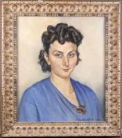 Tableau HST - Portrait de femme - signé VAN MONTFORT Franz