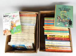 BD : Lot de BD majoritairement des Rééd. (+/ - 86pcs) (bon état gen.) dont : Astérix , Tintin , Gaston.