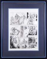 BD : Encre rehauts de gouache planche N°38 Le chevalier Blanc - Le serment du Bûcher - FUNCKEN L et Liliane et Fred