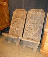 Africain : 2 Chaises pliables en bois NIGERIA