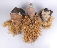 Africain : 3 Masques Pende Congo
