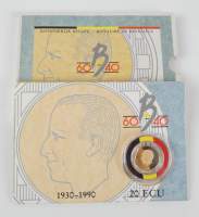 Collection : pièce de monnaie : 20 ecu en or 60e anniversaire du roi Baudouin