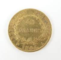 Collection : pièce de monnaie : 40FF en or de 1806 A