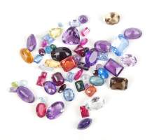 Bijou : Lot de pierres de couleurs sur papier (non - serties) dont quartz (améthyste , citrine) et aigue marine