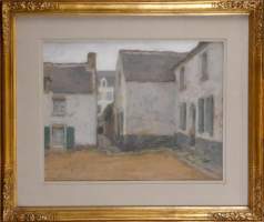 Tableau: technique mixte/ papier -Ruelle- signé FARASYN Edgard