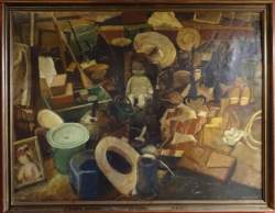 Tableau HST -Brocante- signé MANESSE Dominique