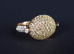Bijou: Bague en or jaune 18K sertie de diamants pour 0,34cts