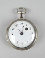 Bijou: Montre de gousset oignon à coq en argent mouvement à clef 19eS (Ds l'état