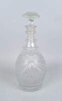 Verrerie: Carafe en cristal taillé Vonêche a/ bouchon (écl) H:29,5cm