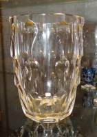 Vase en cristal taillé incolore milieu 20èS H:19cm