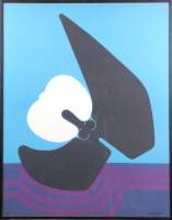 Estampe : Sérigraphie couleur sur panneau (pt taches) - Sans titre - N° 1/75 signé ARBOLEDA Alberto