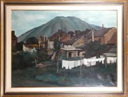 Tableau HST (pt enfoncement) - Lessive - signé DETRY Arsène