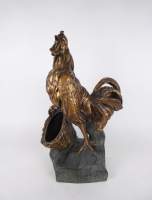 Sculpture : Sculpture en terre cuite - Coq au panier - signé Nelson VAN DEN KERCKHOVE Antoine Joseph