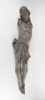 Religieux : Important Christ de Calvaire en bois sculpté (acc , mq) 15eS