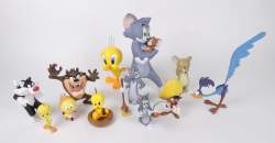 Jouet : Figurines (11pcs) univers Lonney toones Démons & merveilles en résine dont : Titi , Taz , Bip Bip , Tom & Jerry.