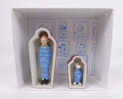 BD : HERGE , création Pixi - Sarcophages Tintin et Milou - N° 1932/2375 en plomb circa 1994 , Les Cigares du Pharaon