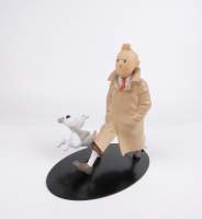 BD : HERGE , création Moulinsart (leg. décoloration chev tintin) - Tintin Voyageur - N° 103/2000 en résine , collection Nostalgie